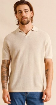 Maddox+Knit+Polo+-+Cream