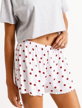 Lola-by-Chloe-Lola-Rib-Short-Chilli-Red-Spot on sale