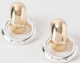 Basque-Two-Tone-Doorknocker-Earrings on sale