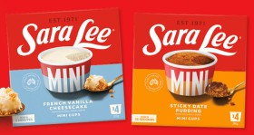 NEW+Sara+Lee+Mini+Cups+French+Vanilla+Cheesecake+or+Sticky+Date+Pudding+4+Pack