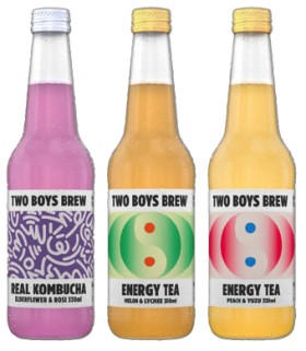 Two+Boys+Brew+Kombucha+Elderflower+%26amp%3B+Rose%2C+Energy+Tea+Peach+%26amp%3B+Yuzu+or+Melon+%26amp%3B+Lychee+330mL