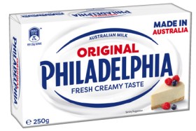 Philadelphia+Cream+Cheese+Block+250g+Selected+Varieties