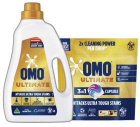 OMO-Ultimate-Laundry-Liquid-2-Litre-Capsules-28-Pack-or-Powder-2kg-Selected-Varieties on sale