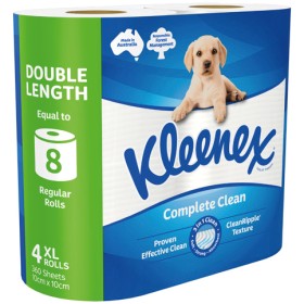 Kleenex-Complete-Clean-Double-Length-Toilet-Tissue-4-Pack on sale