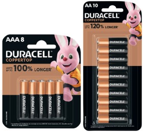 Duracell+Coppertop+Batteries+AA+10+Pack+or+AAA+8+Pack