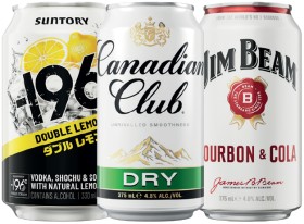 Suntory+-196+6%25%2C+Canadian+Club+4.8%25+or+Jim+Beam+4.8%25+Varieties+10+Pack