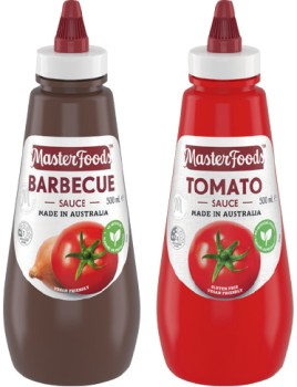 MasterFoods+Tomato+or+Barbecue+Sauce+475%E2%80%91500mL+Selected+Varieties