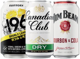 Suntory+-196+6%25%2C+Canadian+Club+4.8%25+or+Jim+Beam+4.8%25+Varieties+10+Pack