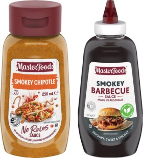 MasterFoods+No+Rules+Sauce+250mL%2C+Barbecue+or+Tomato+Squeezy+Sauce+500mL+Selected+Varieties