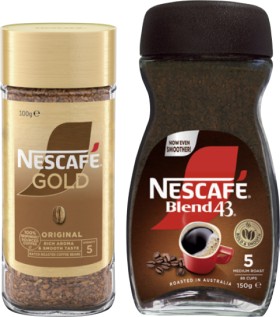 Nescaf%26eacute%3B+Blend+43+Instant+Coffee+140%E2%80%91150g+or+Gold+90%E2%80%91100g+Selected+Varieties