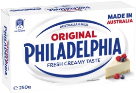 Philadelphia+Cream+Cheese+Block+250g+Selected+Varieties