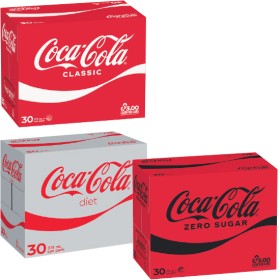 Coca-Cola-Classic-Diet-or-Zero-Sugar-Soft-Drink-Varieties-30-x-375ml on sale