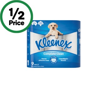 Kleenex-Complete-Clean-Toilet-Paper-Pk-9 on sale