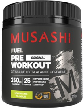 Musashi-Pre-Workout-Lemon-Lime-Flavour-225g on sale