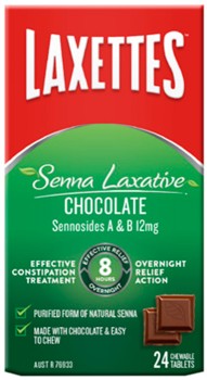 Laxettes-Senna-Chocolate-Squares-24-Chewable-Tablets on sale