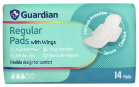 Guardian-Regular-Pads-with-Wings-14-Pack on sale