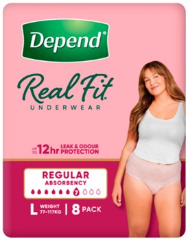 Depend-Real-Fit-Underwear-Women-Large-8-Pack on sale