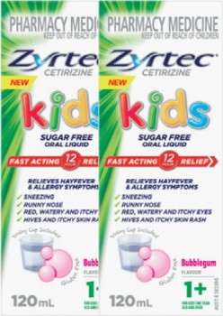 Zyrtec-Kids-Allergy-Hayfever-Relief-Bubblegum-Flavour-120mL-Liquid on sale