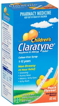 Claratyne+Children%26rsquo%3Bs+Hayfever+%26amp%3B+Allergy+Relief+Peach+Flavour+Syrup+60mL