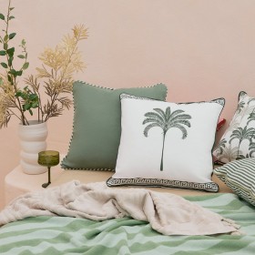 Sundays+Halcyon+Palm+with+Border+Square+Outdoor+Cushion+by+Pillow+Talk