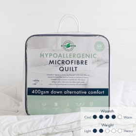 Hypoallergenic+400gsm+Microfibre+QB+Quilt+by+Greenfirst