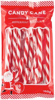 10+Pack+Peppermint+Flavour+Candy+Canes+150g