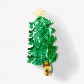 Green-and-Gold-Tone-Christmas-Tree-Claw-Hair-Clip on sale