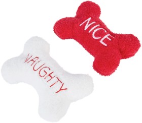2-Pack-Christmas-Bone-Pet-Plush-Toy on sale