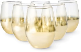 6-Gold-Look-Stemless-Glasses on sale