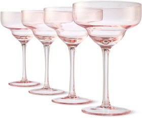 4-Pink-Margarita-Glasses on sale