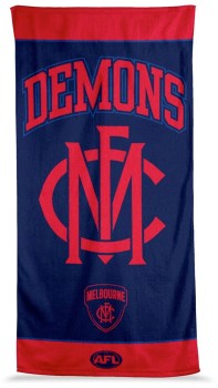 AFL-Melbourne-Demons-Cotton-Beach-Towel on sale