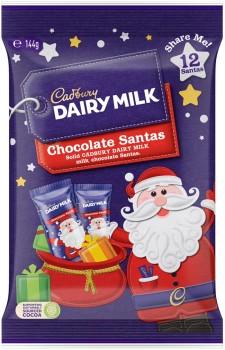 Cadbury-Dairy-Milk-12-Pack-Chocolate-Santa-Share-Pack-144g on sale