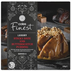 Coles-Finest-Luxury-Sticky-Date-Butterscotch-Pudding-550g on sale
