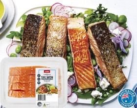 Coles-Tasmanian-Salmon-Portions-Skin-On-4-Pack-460g on sale