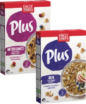 Uncle-Tobys-Plus-Cereal-620g-705g on sale