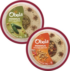 Obela-Garnished-Hommus-Dip-220g on sale