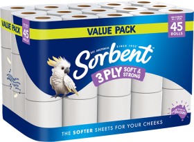 Sorbent+Value+Pack+3-Ply+Soft+%26amp%3B+Strong+Toilet+Paper+45+Pack