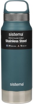 Sistema-Stainless-Steel-Double-Walled-Bottle-650mL on sale