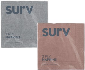 Surv+3+Ply+Patterned+Serviettes+20+Pack