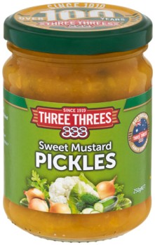 Three+Threes+Sweet+Mustard+Pickles+250g
