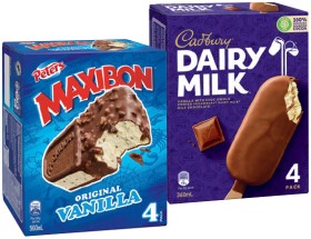 Peters+Maxibon+or+Cadbury+Ice+Cream+4+Pack+Selected+Varieties