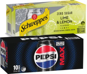 Pepsi%2C+Solo+or+Schweppes+Infused+Natural+Mineral+Water+10x375mL+Selected+Varieties