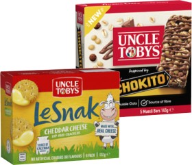 Uncle-Tobys-Muesli-Bars-56-Pack-Le-Snak-or-RollUps-6-Pack-Selected-Varieties on sale