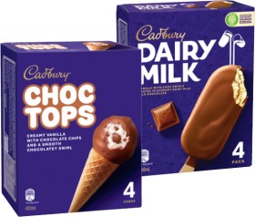 Cadbury+Ice+Cream+Sticks%2C+Choc+Tops+or+Oreo+Cookie+Top+Ice+Cream+Cones+4+Pack+Selected+Varieties