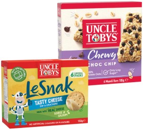 Uncle-Tobys-Muesli-Bars-56-Pack-or-Le-Snak-6-Pack-Selected-Varieties on sale