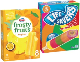 Peters+Frosty+Fruits+6%E2%80%918+Pack+or+Life+Savers+Ice+Block+8+Pack+Selected+Varieties