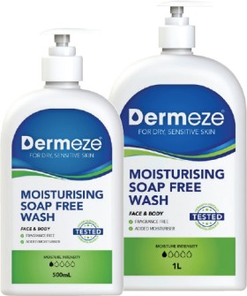 Dermeze-Moisturising-Soap-Free-Wash-500mL-or-1L on sale