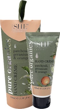 SHE+Aromatherapy+Pure+Organics+Patchouli%2C+Geranium+%26amp%3B+Orange+Flavour+Hand+Cream+100mL