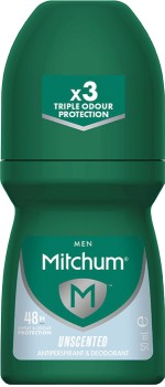 Mitchum-Men-Antiperspirant-Deodorant-Unscented-Roll-On-50mL on sale