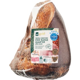 Woolworths-Gold-Triple-Smoked-Free-Range-Quarter-Leg-Ham on sale